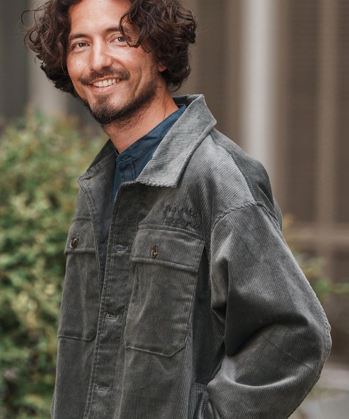1minute 1second(ワンミニットワンセカンド)の「mj10862-corduroy CPO Jacket with cursive embroidery コーデュロイシャツジャケット(その他アウター・メンズ・グレー/ブラック・S/M/L/XL)」の11枚目の写真