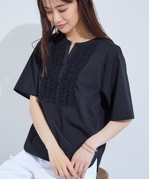 「INDIVI」 半袖ブラウス 05 ブラック レディース INDIVI 「INDIVI」 半袖ブラウス 05 ブラック レディース