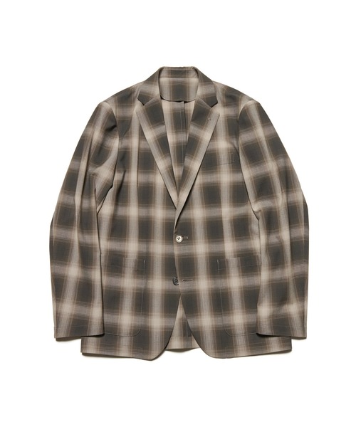 SOPHNET.(ソフネット)の「HIGH-TWIST OMBRE CHECK JACKET(テーラードジャケット・メンズ・グレー/ブラウン・2/1/3/5/4)」の1枚目の写真