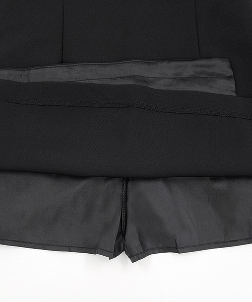 DAY CLOSET（デイ クローゼット）の「【インパン付き/バックゴム】きれいめ シンプル ラップ風 ミニスカート レディース（スカート・レディース・ブラック/アイボリー/ダークブラウン・S/M/L）」の6枚目の写真