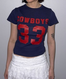 【 MEMECLE / メメクル 】33 プリントロゴ COWBOYS Tシャツ