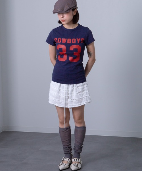 MEMECLE(メメクル)の「【 MEMECLE / メメクル 】33 プリントロゴ COWBOYS Tシャツ(Tシャツ/カットソー・レディース・イエロー/ネイビー/ホワイト/レッド/ピンク・FREE)」の15枚目の写真