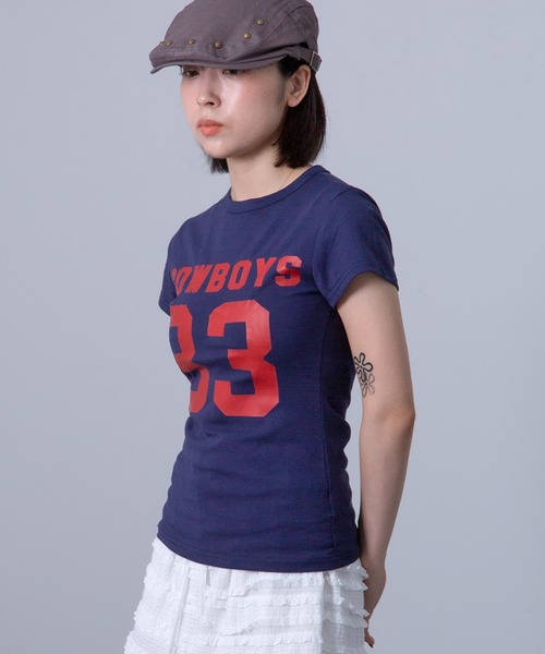 MEMECLE(メメクル)の「【 MEMECLE / メメクル 】33 プリントロゴ COWBOYS Tシャツ(Tシャツ/カットソー・レディース・イエロー/ネイビー/ホワイト/レッド/ピンク・FREE)」の11枚目の写真