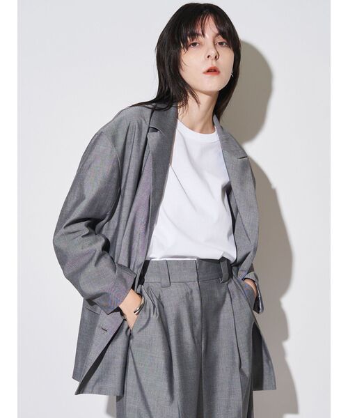 ELENDEEK(エレンディーク)の「ダブルブレストテーラージャケット(テーラードジャケット・レディース・グレー/ブラウン・FREE)」の11枚目の写真