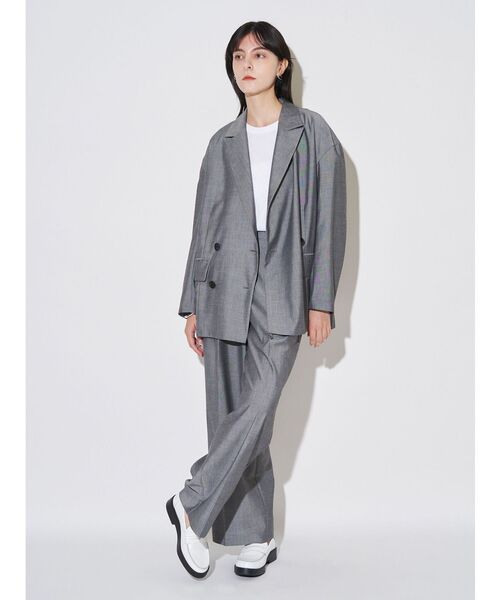 ELENDEEK(エレンディーク)の「ダブルブレストテーラージャケット(テーラードジャケット・レディース・グレー/ブラウン・FREE)」の12枚目の写真