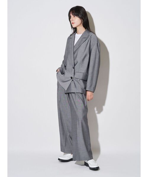 ELENDEEK(エレンディーク)の「ダブルブレストテーラージャケット(テーラードジャケット・レディース・グレー/ブラウン・FREE)」の17枚目の写真