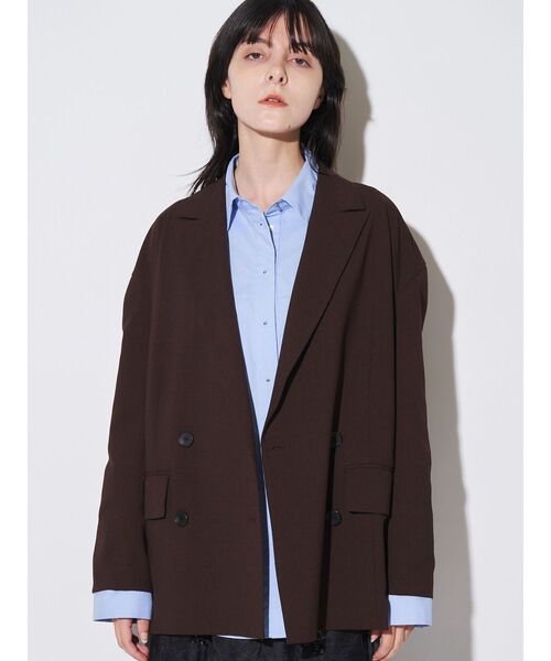 ELENDEEK(エレンディーク)の「ダブルブレストテーラージャケット(テーラードジャケット・レディース・グレー/ブラウン・FREE)」の18枚目の写真