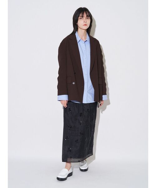 ELENDEEK(エレンディーク)の「ダブルブレストテーラージャケット(テーラードジャケット・レディース・グレー/ブラウン・FREE)」の20枚目の写真