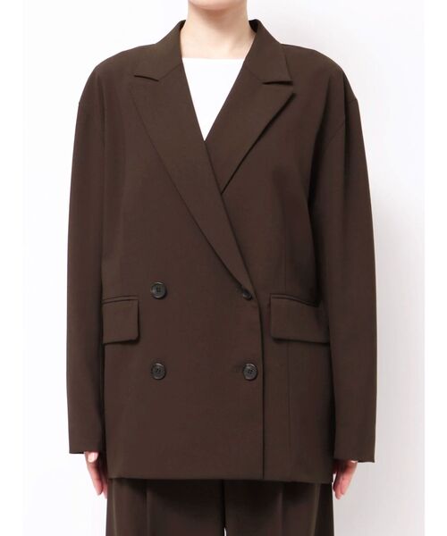 ELENDEEK(エレンディーク)の「ダブルブレストテーラージャケット(テーラードジャケット・レディース・グレー/ブラウン・FREE)」の3枚目の写真