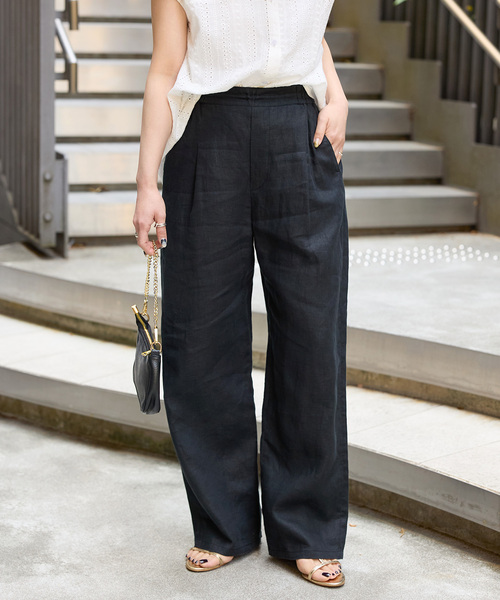 B.C STOCK(ベーセーストック)の「《追加4》手洗い可 / フレンチリネンストレートパンツ(その他パンツ・レディース・ピンク/グリーン/カーキ/ブラック/ダークブルー/ベージュ・SMALL/MEDIUM)」の10枚目の写真