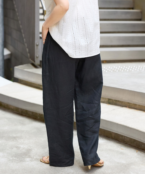 B.C STOCK(ベーセーストック)の「《追加4》手洗い可 / フレンチリネンストレートパンツ(その他パンツ・レディース・ピンク/グリーン/カーキ/ブラック/ダークブルー/ベージュ・SMALL/MEDIUM)」の12枚目の写真