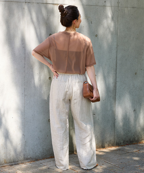 B.C STOCK(ベーセーストック)の「《追加4》手洗い可 / フレンチリネンストレートパンツ(その他パンツ・レディース・ピンク/グリーン/カーキ/ブラック/ダークブルー/ベージュ・SMALL/MEDIUM)」の16枚目の写真