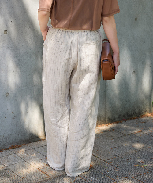 B.C STOCK(ベーセーストック)の「《追加4》手洗い可 / フレンチリネンストレートパンツ(その他パンツ・レディース・ピンク/グリーン/カーキ/ブラック/ダークブルー/ベージュ・SMALL/MEDIUM)」の19枚目の写真