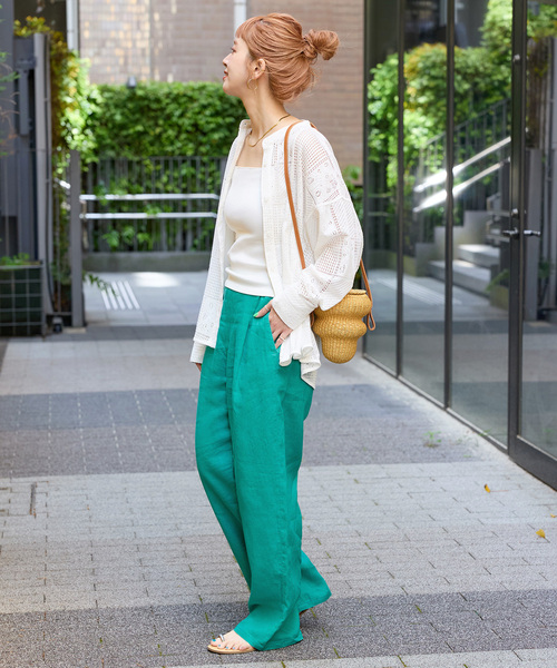 B.C STOCK(ベーセーストック)の「《追加4》手洗い可 / フレンチリネンストレートパンツ(その他パンツ・レディース・ピンク/グリーン/カーキ/ブラック/ダークブルー/ベージュ・SMALL/MEDIUM)」の21枚目の写真