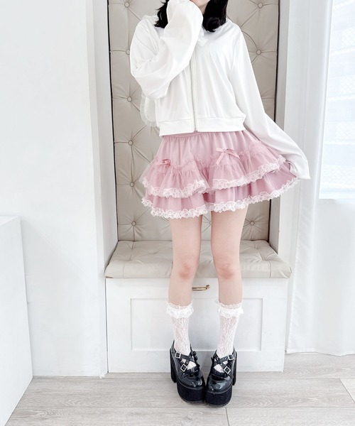 新品タグ付♡プリメロ♡ 2段チュール重ねフリルスカパン - ピンク♡ 2段チュール重ねフリルスカパン（スカート）｜MA*RS（アメーバー
