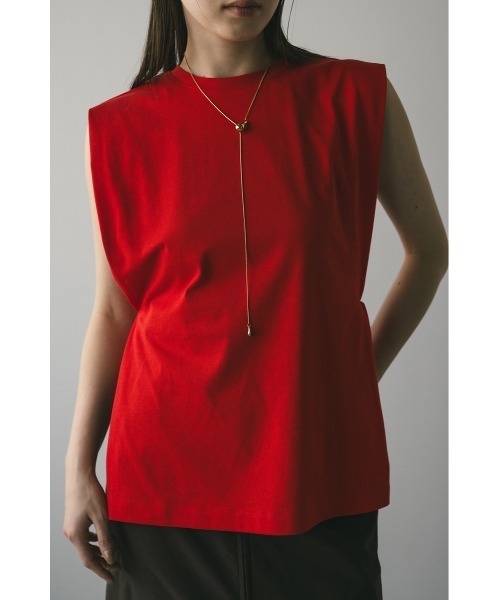 STYLEMIXER（スタイルミキサー）の「ショルダータックタンク（タンクトップ・レディース・ブラウン/ホワイト/ブラック/レッド・FREE）」の4枚目の写真