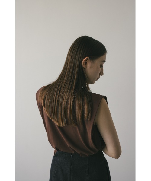 STYLEMIXER（スタイルミキサー）の「ショルダータックタンク（タンクトップ・レディース・ブラウン/ホワイト/ブラック/レッド・FREE）」の22枚目の写真