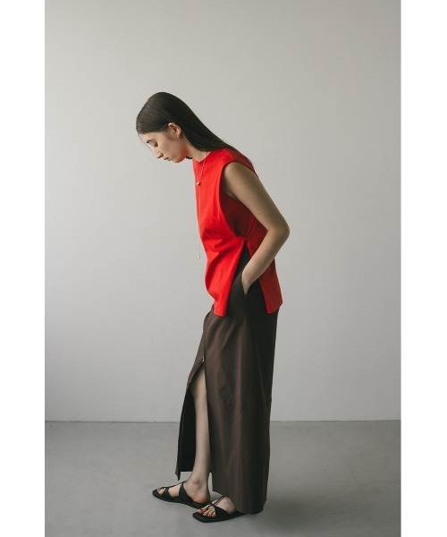 STYLEMIXER（スタイルミキサー）の「ショルダータックタンク（タンクトップ・レディース・ブラウン/ホワイト/ブラック/レッド・FREE）」の16枚目の写真