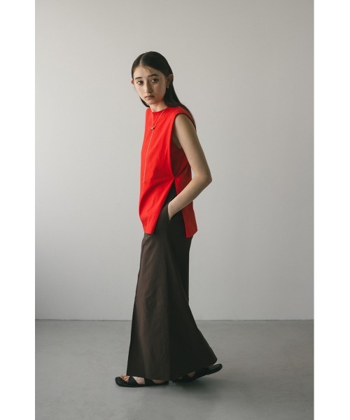 STYLEMIXER（スタイルミキサー）の「ショルダータックタンク（タンクトップ・レディース・ブラウン/ホワイト/ブラック/レッド・FREE）」の15枚目の写真