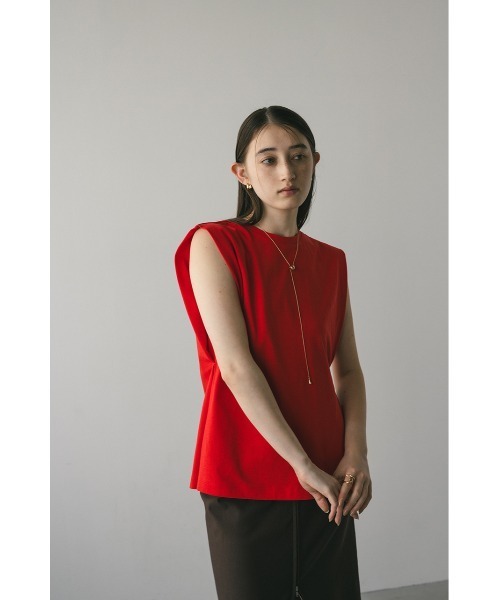 STYLEMIXER（スタイルミキサー）の「ショルダータックタンク（タンクトップ・レディース・ブラウン/ホワイト/ブラック/レッド・FREE）」の13枚目の写真