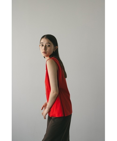 STYLEMIXER（スタイルミキサー）の「ショルダータックタンク（タンクトップ・レディース・ブラウン/ホワイト/ブラック/レッド・FREE）」の11枚目の写真