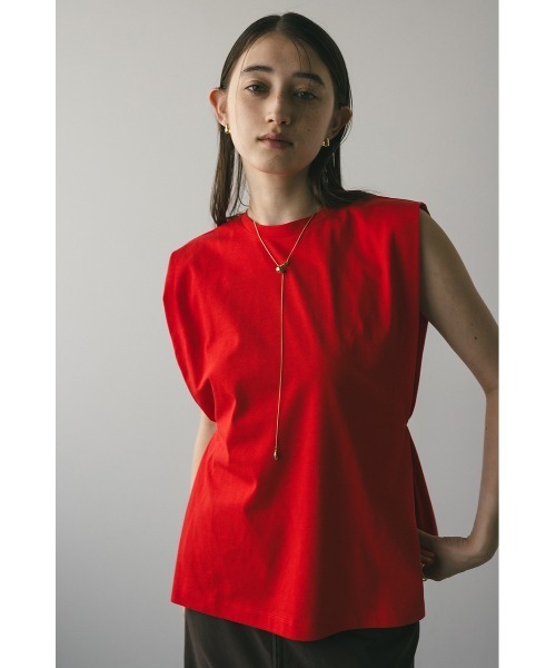 STYLEMIXER（スタイルミキサー）の「ショルダータックタンク（タンクトップ・レディース・ブラウン/ホワイト/ブラック/レッド・FREE）」の10枚目の写真