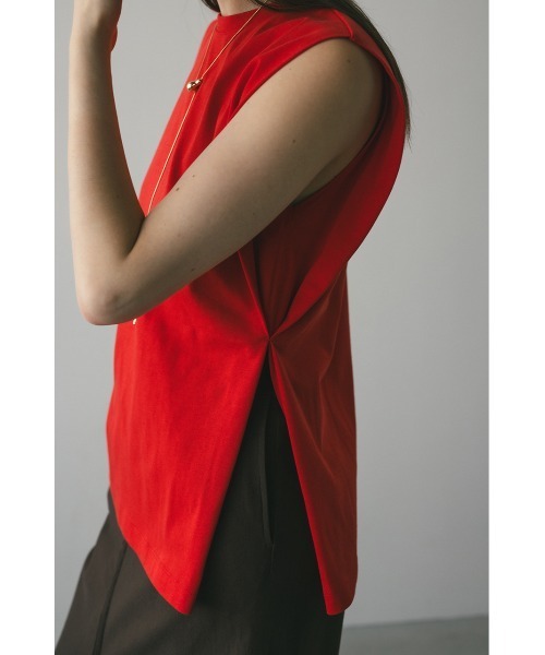 STYLEMIXER（スタイルミキサー）の「ショルダータックタンク（タンクトップ・レディース・ブラウン/ホワイト/ブラック/レッド・FREE）」の6枚目の写真