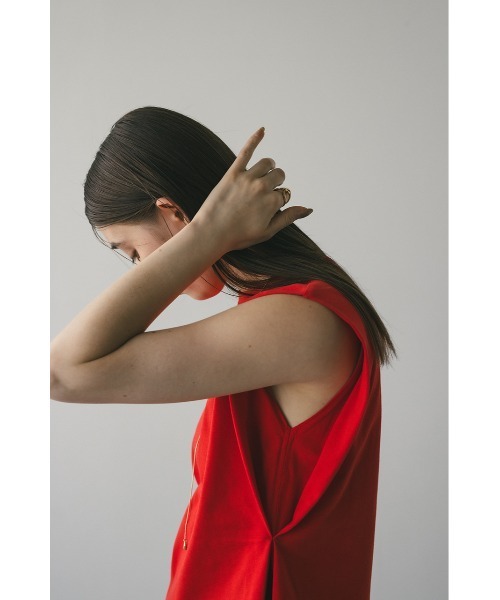 STYLEMIXER（スタイルミキサー）の「ショルダータックタンク（タンクトップ・レディース・ブラウン/ホワイト/ブラック/レッド・FREE）」の5枚目の写真