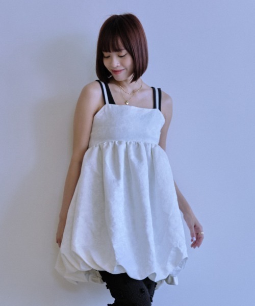 balloon jacquard camisole mini one-piece（ワンピース