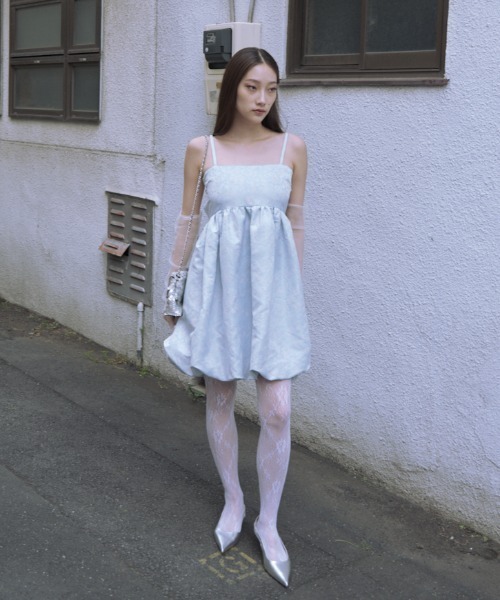 HONEY MI HONEY(ハニーミーハニー)の「balloon jacquard camisole mini one-piece(ワンピース・レディース・グレー/サックスブルー/ホワイト・FREE)」の11枚目の写真