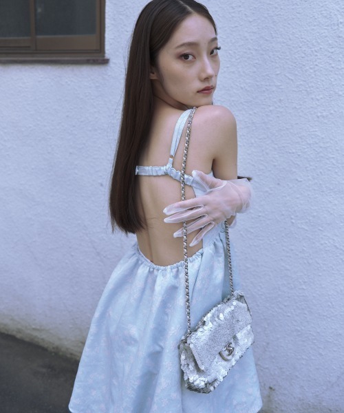 セール】balloon jacquard camisole mini one-piece（ワンピース