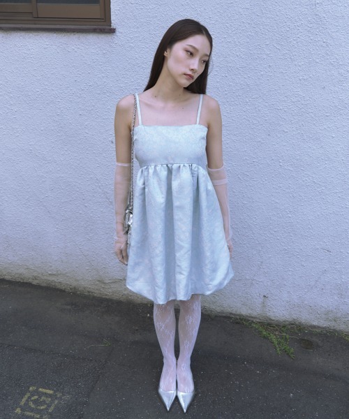 セール】balloon jacquard camisole mini one-piece（ワンピース
