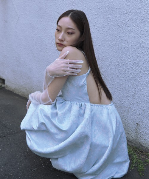 HONEY MI HONEY(ハニーミーハニー)の「balloon jacquard camisole mini one-piece(ワンピース・レディース・グレー/サックスブルー/ホワイト・FREE)」の16枚目の写真