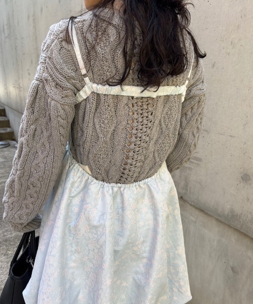HONEY MI HONEY(ハニーミーハニー)の「balloon jacquard camisole mini one-piece(ワンピース・レディース・グレー/サックスブルー/ホワイト・FREE)」の22枚目の写真