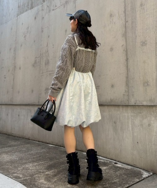 balloon jacquard camisole mini one-piece（ワンピース