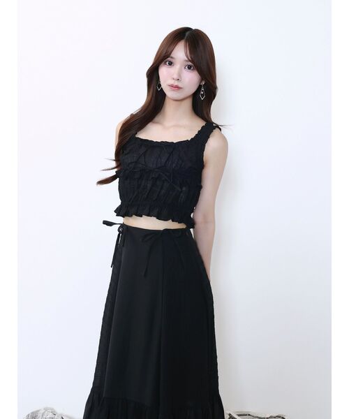 EATME（イートミー）の「ギャザーノースリーブTOP（キャミソール・レディース・アイボリー/ブラック/ブルー・FREE）」の10枚目の写真