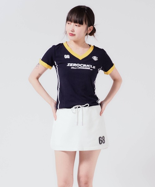 Chick(チック)の「Sports uniform-style tops / スポーツユニフォーム風トップス(Tシャツ/カットソー・レディース・ブラック/グレー/ブルー/ホワイト×レッド/ホワイト/レッド・FREE)」の5枚目の写真