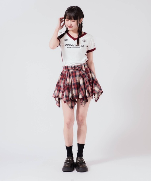 Chick(チック)の「Sports uniform-style tops / スポーツユニフォーム風トップス(Tシャツ/カットソー・レディース・ブラック/グレー/ブルー/ホワイト×レッド/ホワイト/レッド・FREE)」の15枚目の写真
