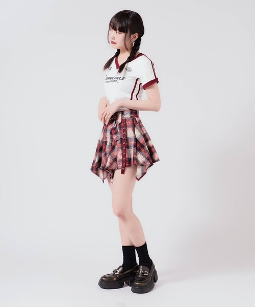 Chick(チック)の「Sports uniform-style tops / スポーツユニフォーム風トップス(Tシャツ/カットソー・レディース・ブラック/グレー/ブルー/ホワイト×レッド/ホワイト/レッド・FREE)」の16枚目の写真
