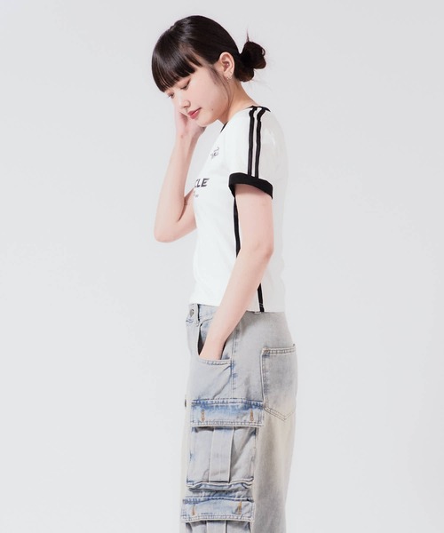 Chick(チック)の「Sports uniform-style tops / スポーツユニフォーム風トップス(Tシャツ/カットソー・レディース・ブラック/グレー/ブルー/ホワイト×レッド/ホワイト/レッド・FREE)」の9枚目の写真