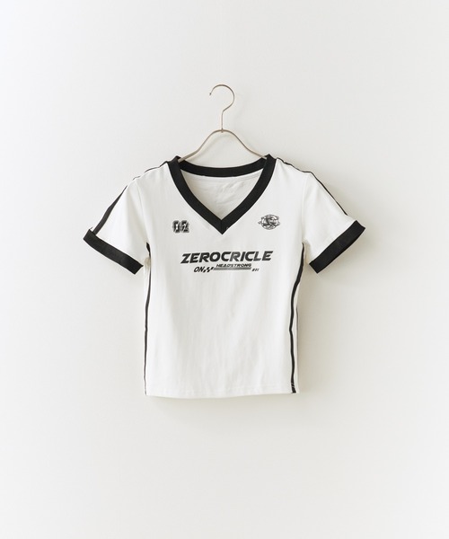 Chick(チック)の「Sports uniform-style tops / スポーツユニフォーム風トップス(Tシャツ/カットソー・レディース・ブラック/グレー/ブルー/ホワイト×レッド/ホワイト/レッド・FREE)」の7枚目の写真