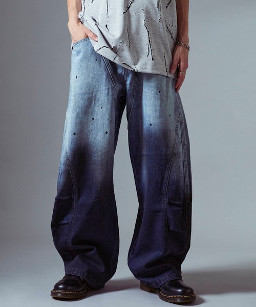 Theater code(シアターコード)の「【26SS再入荷】Gradient design remake style denim / グラデーションデザイン リメイク風デニム(デニムパンツ・メンズ・ブルー・L/M)」の9枚目の写真