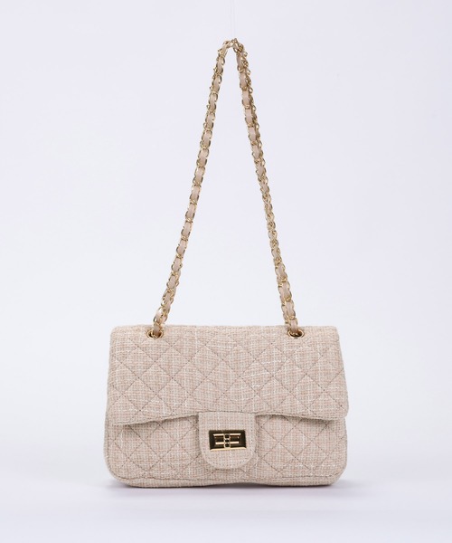 セール】【500mlペットボトル収納可】2way キルト ツイード チェーン