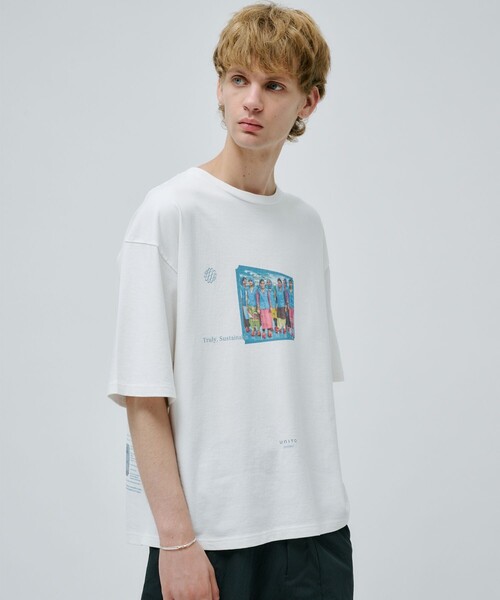 PUBLIC TOKYO(パブリックトウキョウ)の「UNITO サスティナブルフォトTEE(Tシャツ/カットソー・メンズ・ホワイト/パープル/ホワイト系その他/ワイン・1/2)」の2枚目の写真