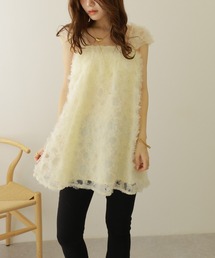 LAULEN([)tulle motif sleeveless tunic /`[`[tm[X[u~jhX(`jbN)