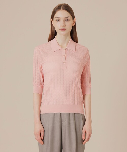 MACKINTOSH LONDON(マッキントッシュ ロンドン)の「シアーアンドリューニットポロシャツ(ポロシャツ・レディース・ネイビー/ベージュ/ピンク系その他2・38/40)」の11枚目の写真