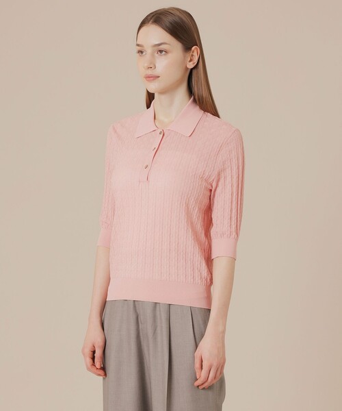 MACKINTOSH LONDON(マッキントッシュ ロンドン)の「シアーアンドリューニットポロシャツ(ポロシャツ・レディース・ネイビー/ベージュ/ピンク系その他2・38/40)」の12枚目の写真