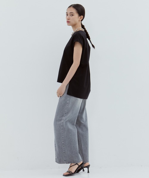 KANEMASA PHIL.(カネマサフィル)の「【KANEMASA/カネマサ】《STUDIOUS別注》French Sleeve Shirt/フレンチスリーブシャツ/カットソー(シャツ/ブラウス・レディース・ブラック/グレー・FREE)」の15枚目の写真