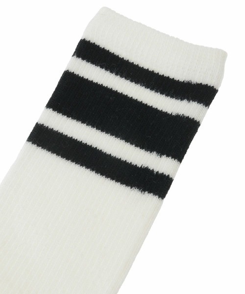 Candy Stripper（キャンディストリッパー）の「LINE RIB HIGH ソックス（ソックス/靴下・レディース・ホワイト×ブラック/ブラック×ホワイト/ブラック×グレー・FREE）」の5枚目の写真