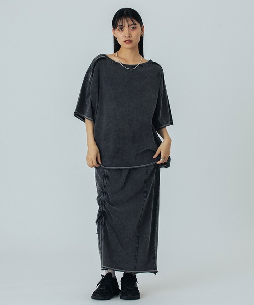 ROSE BUD（ローズバッド）の「FADET LONG SKIRT（スカート・レディース・ライトブルー/チャコールグレー・ONE SIZE）」の10枚目の写真